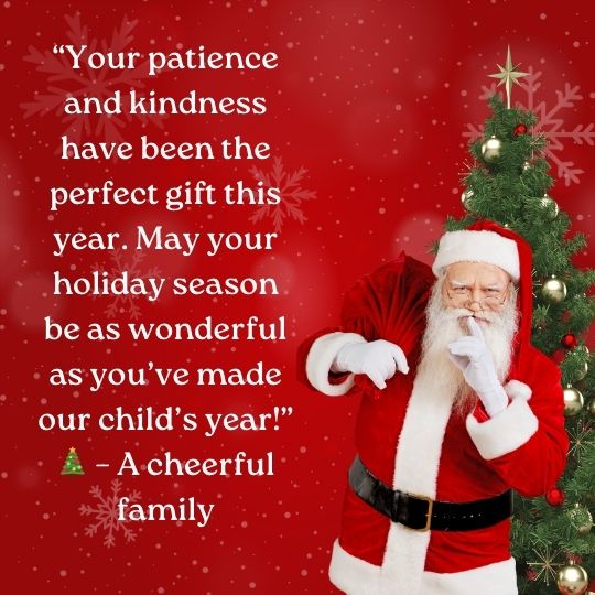 Christmas quotes for teachers from parents