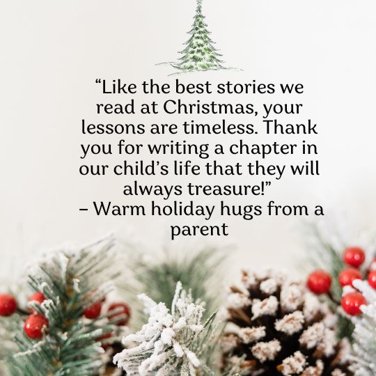 Christmas quotes for teachers from parents